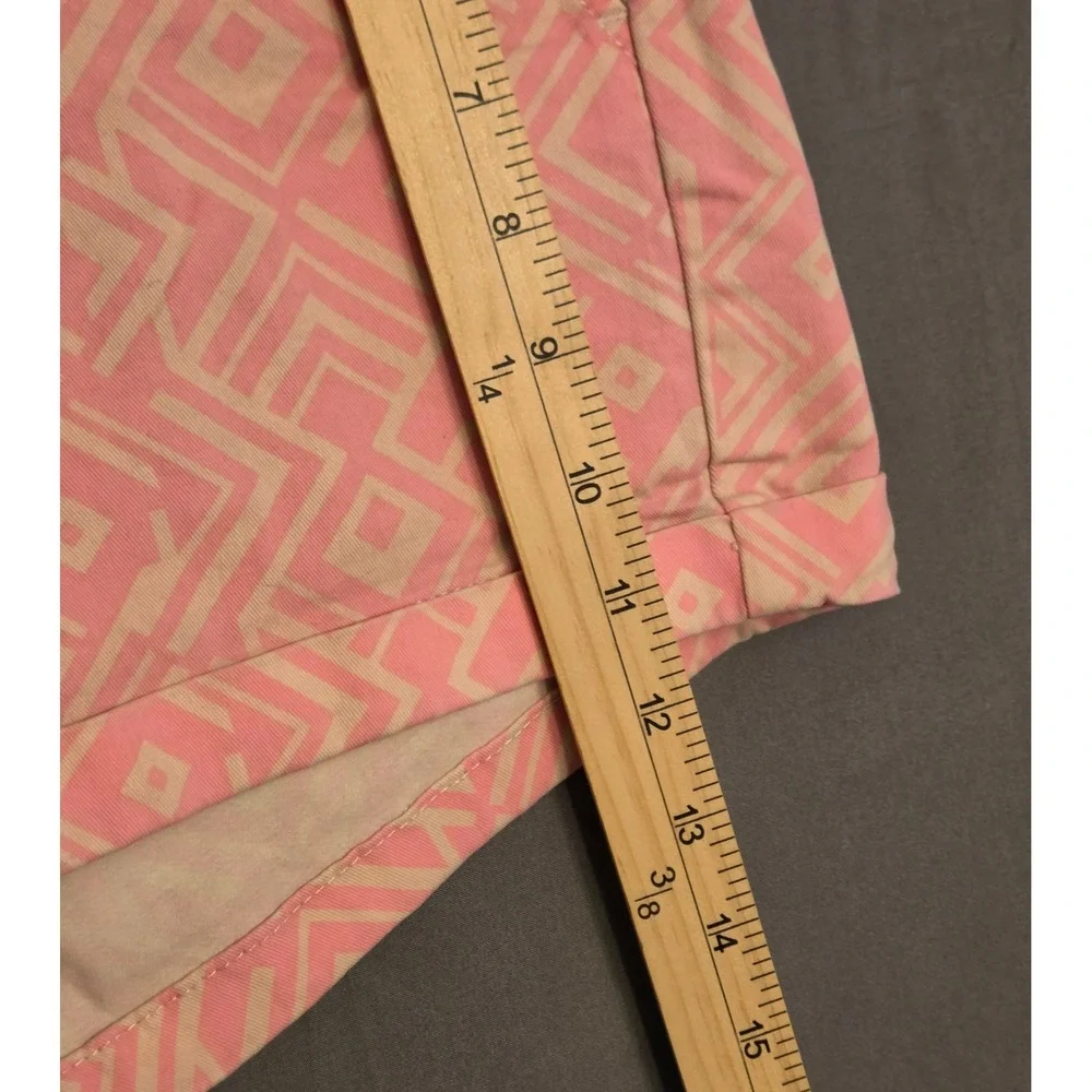 American Eagle Midi Stretch Shorts‎ Women's Size 12 Pink White Aztec
